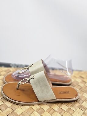 Laura Scott Gold Slide Sandals Size 7